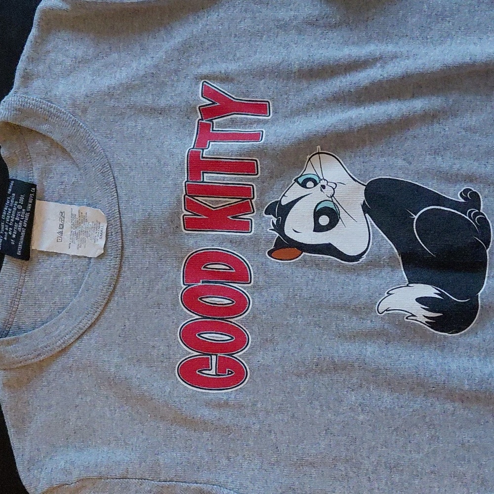 Vintage 90s Classic Warner Brothers Gray 'Good Kitty' Short Sleeve Tee Size S - Picture 4 of 4